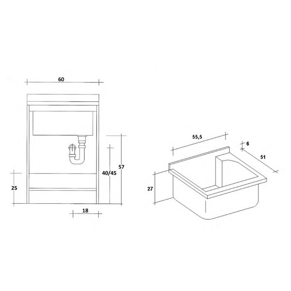 Arredamenti Montegrappa 600Mm Single Bathroom Vanity with Vanity Top